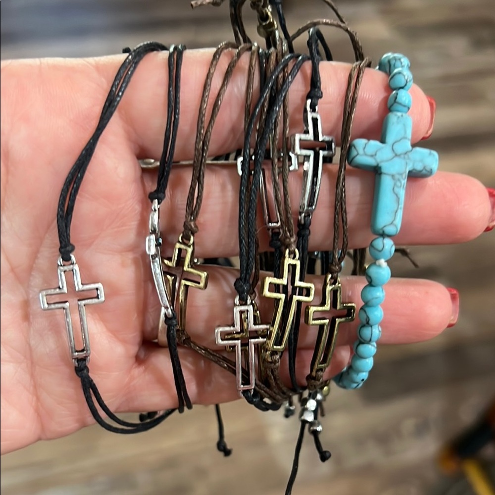 Cross Charm Bracelets Set